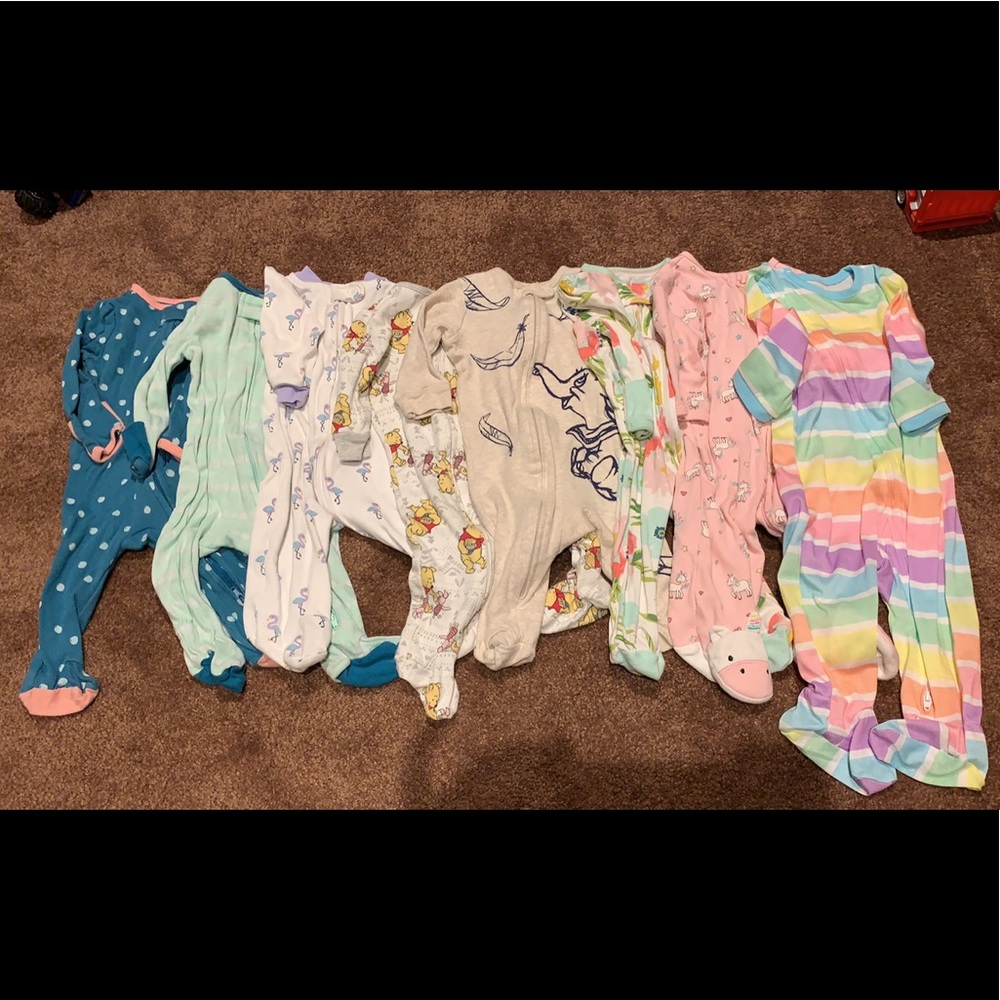 Baby girl cotton sleepers